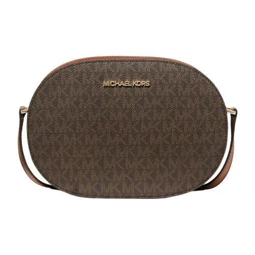 MICHAEL KORS Jet Set Travel Холст Сумка через плечо Средняя Женская Коричневая