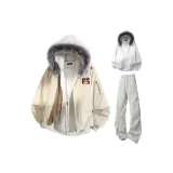 Бежевые + Светло-серые штаны + Белый Фотиния серый свитшот