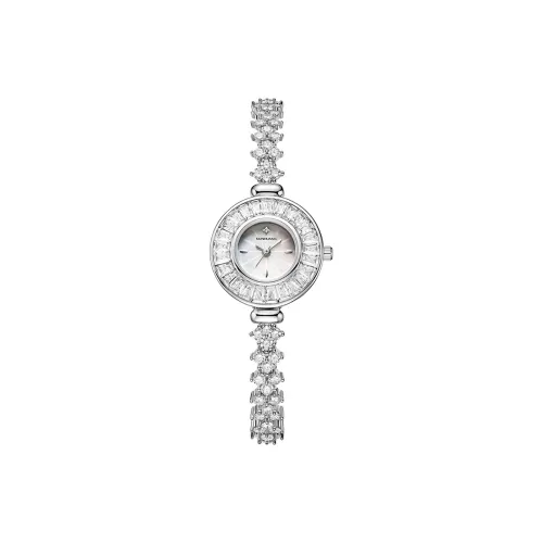 KUN HUANG Кварцевый механизм медный ремешок женские часы жемчужная раковина цвет циферблат часов