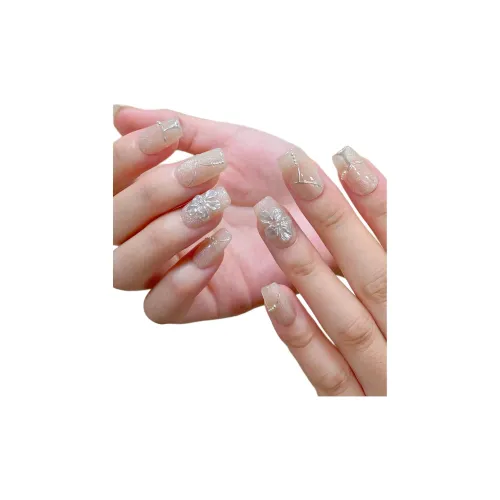 PURUITI Quiet Luxury Collection False Nail Короткий Квадратный And Круглый Многоцветный Jump Цвет Блестки