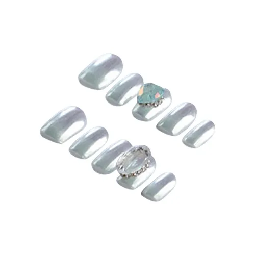 Fanze Водная волна Кошачий глаз Японский стиль False Nail Короткий LADDER Синий Градиентный Стиль Инстаграм 20 мм