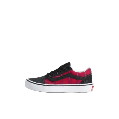 VANS Old Skool Низкий Топ Поддержка Детские Скейтбординги Красный Черный