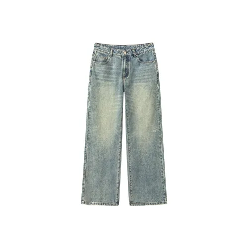 CHUU Medium Denim Blue Women's Jeans CHUU Средний деним синий женский джинсы