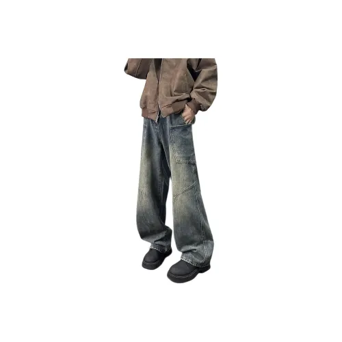 DAFK Синий Полуэластичный Пояс Мужские Джинсы