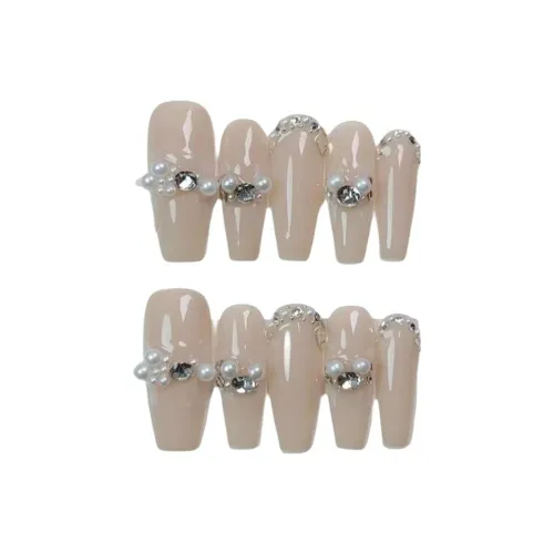 LIANJING [Ina] Минималистичный False Nail Длинный Осенний Зимний Осветляющий Наклейка для Ногтей 30 мм Трапециевидный