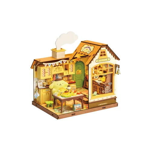 RuoLai x Sanrio DIY Houses Помпомурин'S Leisurely Breakfast Деревянные конструкторы 244pcs DA005