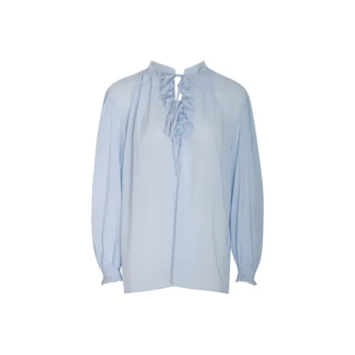 XIAOXIAOLA Синий Женские Рубашки