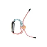 Пухлый шар, вязаный с ремешком из каната - синий и розовый