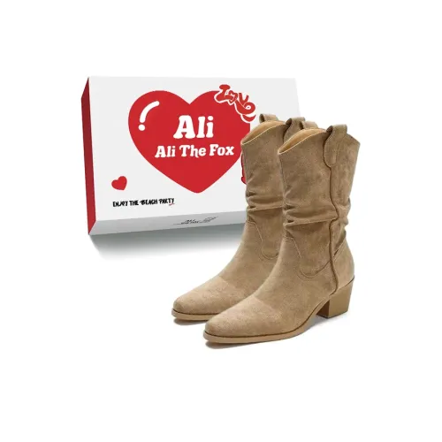 Али Тх Фокс Замша Винтаж Элегантный Плиссированный Stacked Ботинки Ботильоны Женские