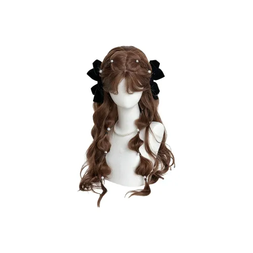 BEIQING Caramel Warm Brown Боковая сторона Разделённая Шерстяная завиток Женский Перука Высокотемпературная Пряжа