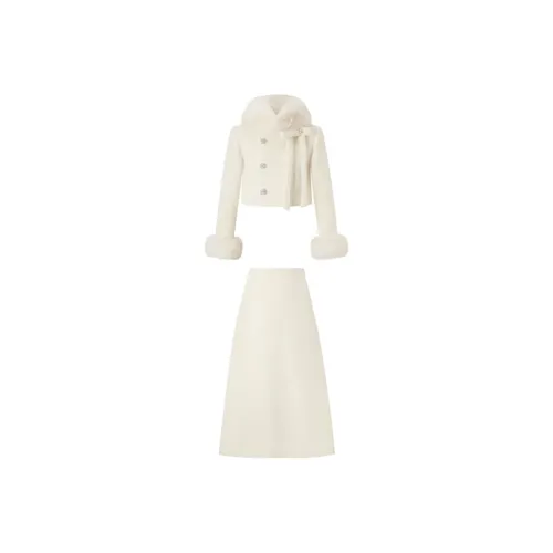 KKX Белый Женский Комплект с Юбкой