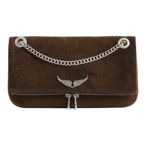 Zadig Voltaire Rocky Телячья кожа Сумка через плечо Стандартная Женская Древесный цвет