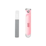 Джиндай Деймей [Розовый] С откидной крышкой с встроенным буфером (Бандо для ногтей + Нано пилка для ногтей)