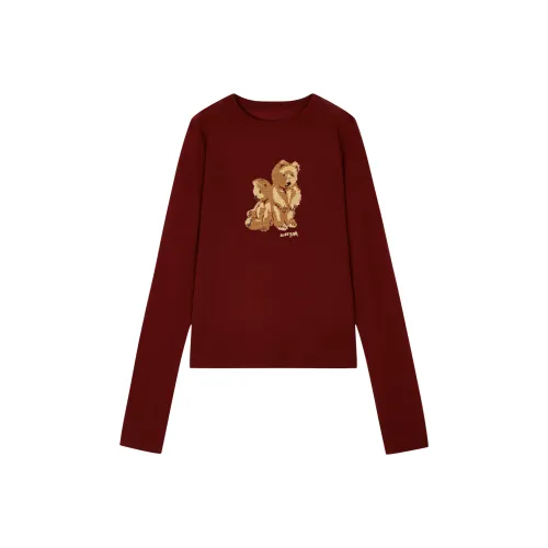 UOOYAA Бургунди Женский Трикотаж