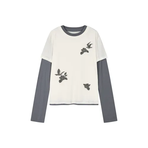 UOOYAA Бежевый Женские T-рубашки