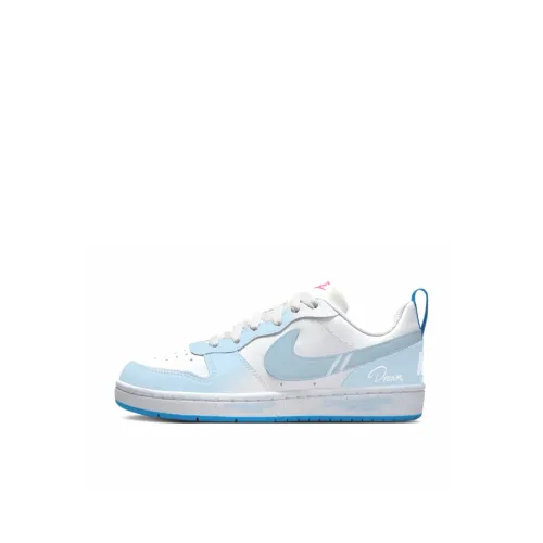 Nike Court Borough Azure Dreams Slip-Resistant Abrasion-Resistant Low Top Skateboard Shoes White Blue Infant