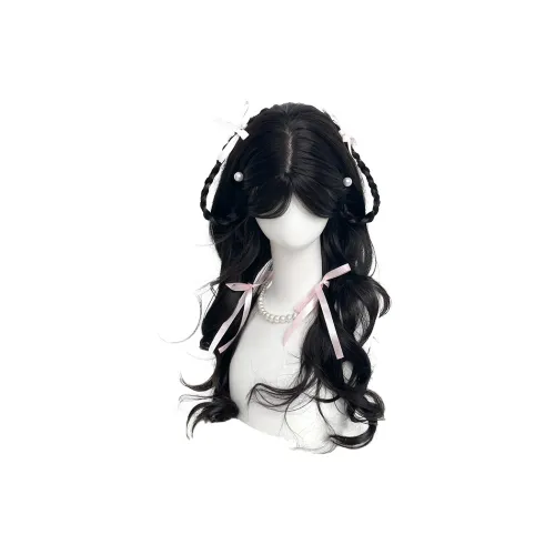 BEIQING [Персик]CENTER Разделённая Чёлка "восьмёрка" Сладкий стиль Большая волна Женский Перукаль Высокотемпературная Пряжа