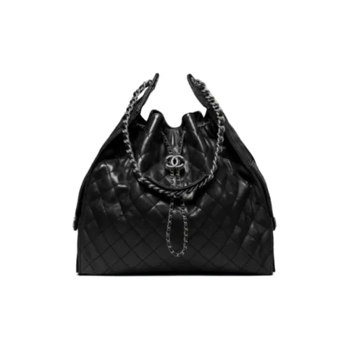 CHANEL 25Bag Телячья кожа Плечевая сумка Большая Женская Черная