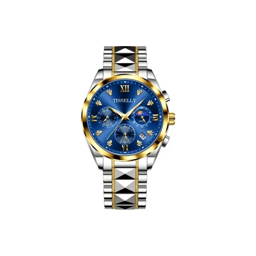 TISSELLY Кварцевый механизм стальной ремешок мужские часы многоцветный циферблат
