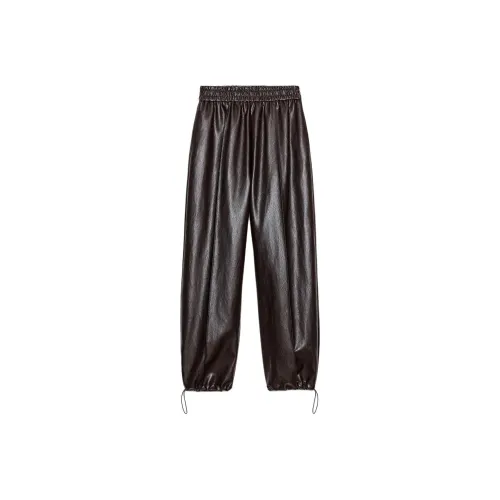 ZARA Темно-коричневые женские повседневные штаны