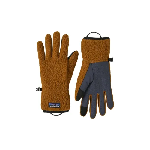 Переработанные вязаные перчатки из полиэстера Patagonia унисекс коричневые