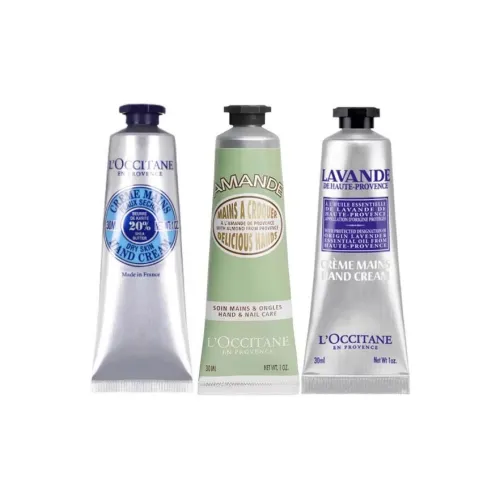 LOCCITANE Миндальный крем для рук 30 мл + Лавандовый крем для рук 30 мл + Крем для рук с ши 30 мл Увлажняющий