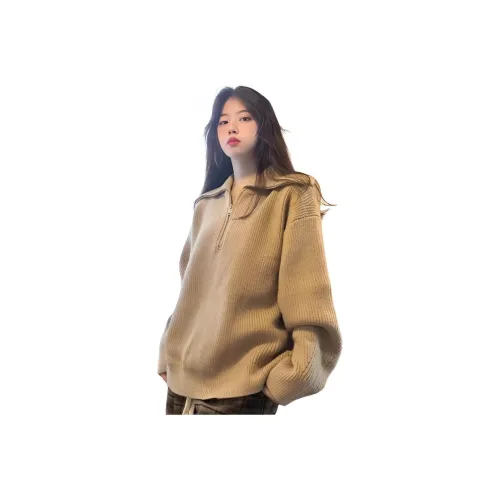 GUOZHEN Хаки Женская Трикотажная