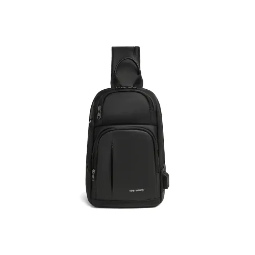 VINEY Сумка через плечо из ткани стандартная мужская черная