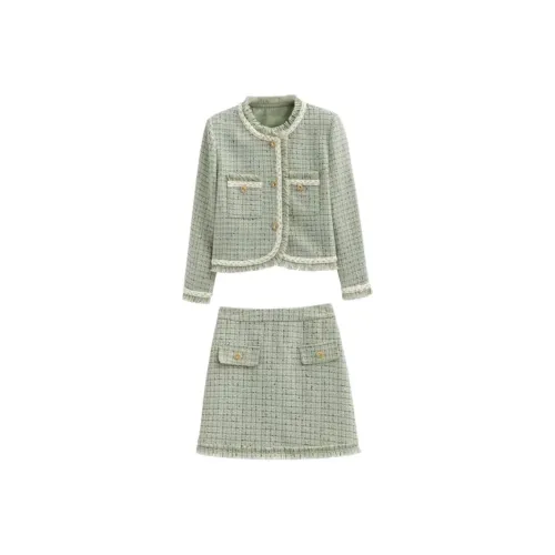 Langqing Зеленый Женский Комплект с Юбкой