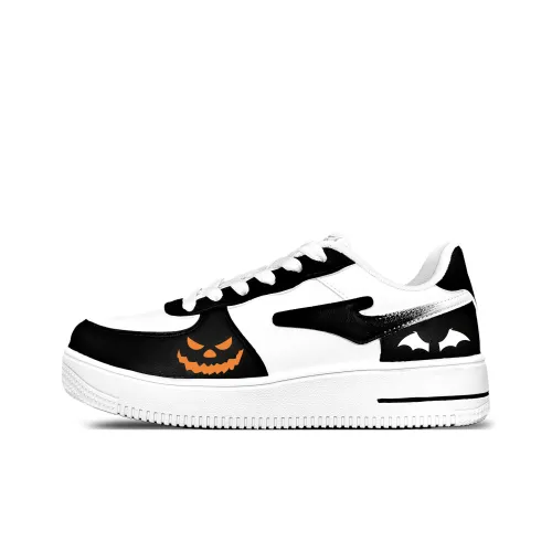 Erke Air Force One Амортизация Устойчивый к истиранию Дышащие Низкие Кроссовки для скейтбординга Унисекс Черный Белый