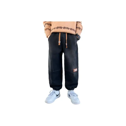 Yalu Черный флис с подкладкой MF6117 Kids Джинсы