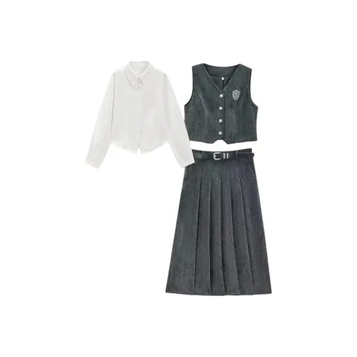 AIYIFU Темно-серый женский комплект с юбкой