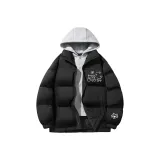 Чёрный с серым капюшоном