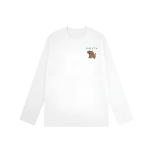 SOURCE WITH U Белый Унисекс T-рубашки
