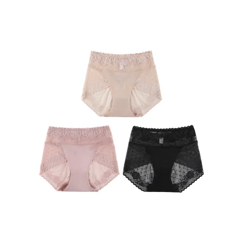 XIAGUNAI Черный + Кожа + Лотосовый корень Пудра Женские Трусики-бикини