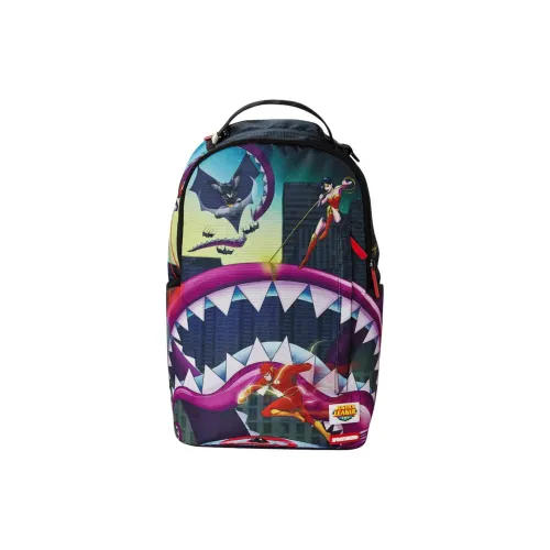 SPRAYGROUND JUSTICE LEAGUE Коллаборация 900D Polyester Водонепроницаемая ткань Рюкзак Унисекс Темно-серый и Фуксия