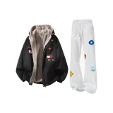 Чёрный+Белый Серый Спортивные брюки