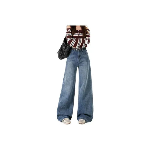 KULAIYA Темно-синий синий брюки унисекс джинсы