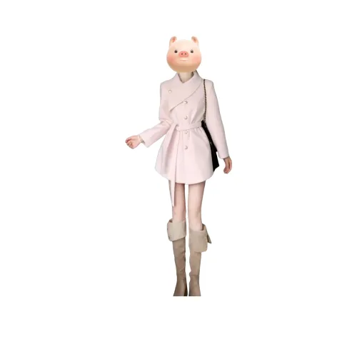 Mu Xiao Xin Розовый Бесплатно Подарочный комплект с MU Xiaoxin Бренд Наклеенный Женские Пальто