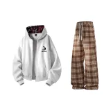 Белый, Фотиния, Серый, Топ + Кофейные, Штаны