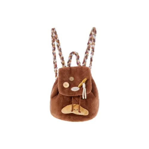 The Green Party Полиэстер Плюшевый Рюкзак Стандартный Унисекс Коричневый