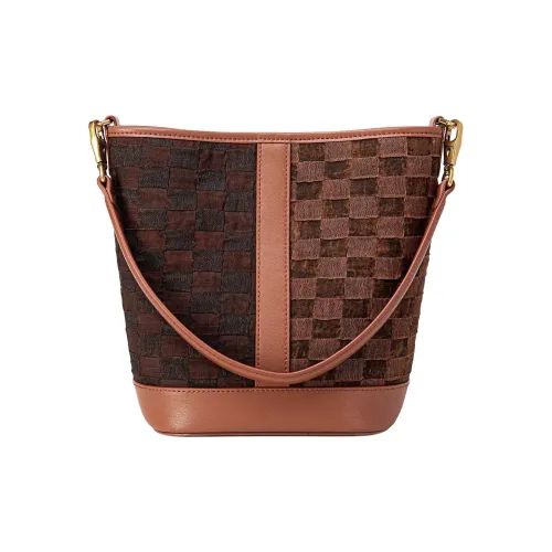 Liang Jin Ji Сумка из шелка тутового дерева большая женская кофейного серебристого черного цвета