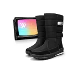 Чёрный, с флисовой подкладкой, короткий (до колена)