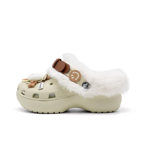 Crocs Classic Platform Clog Сабо Женские Белый Костяной
