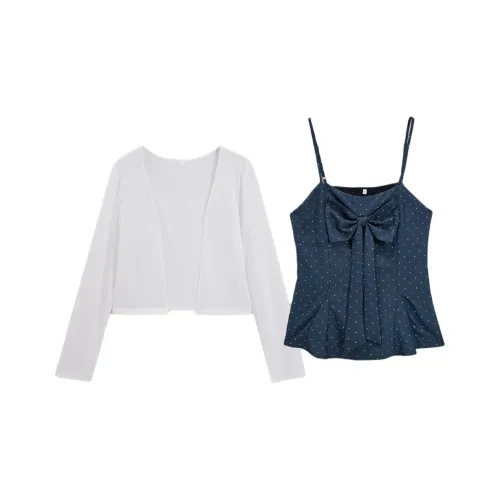 AIYIFU Белый Женские Повседневные Костюмы