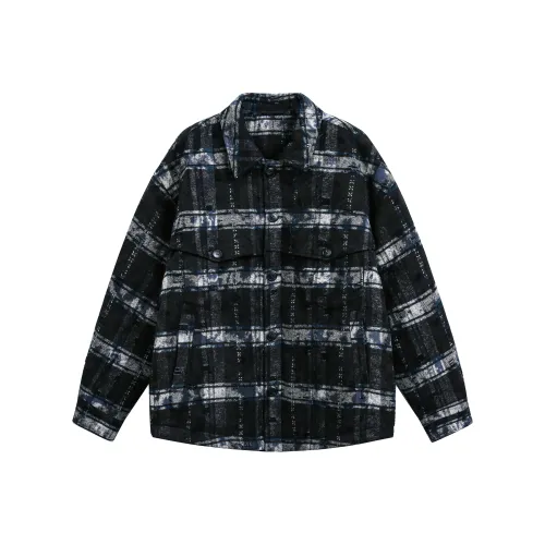 J.F.U Синий Клетка Мужской Пуховик (Пуховые куртки)