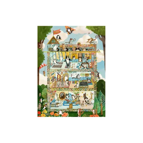 3D JP Милый Художественный Декоративный Рисование Головоломки 1200 шт H4177 Котенок Town Спорт HALL