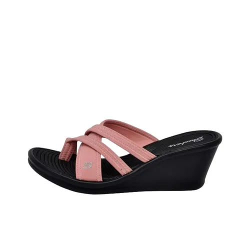 Skechers Пенная подошва Нет Особенный Эффект Шлепанцы Женские Розовый