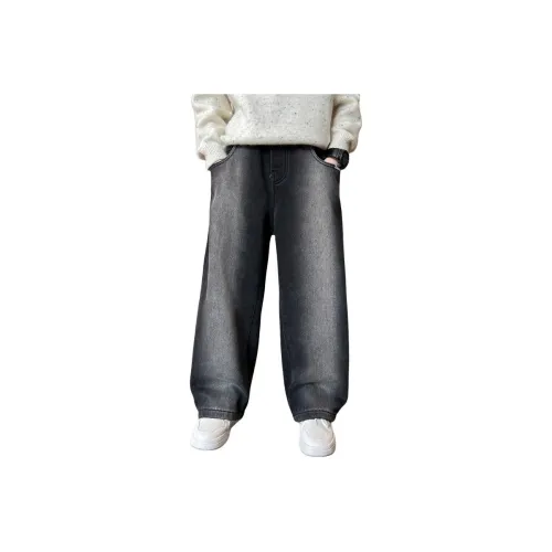 Yalu Черный Серый Флисовая Подкладка MF8363 Школьные Джинсы