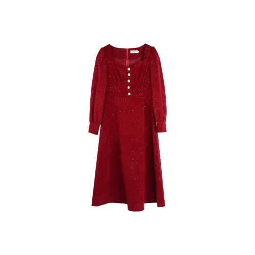 WEIYOU Длинное платье с длинными рукавами женское